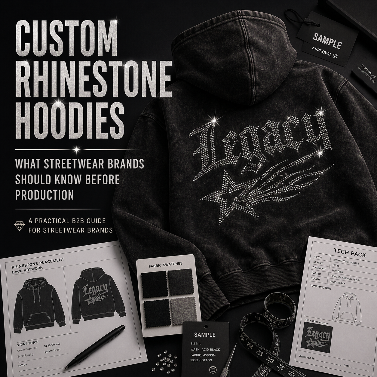 Custom Rhinestone Hoodies: What Streetwear Brands Should Know Before Production