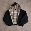 Custom reversible jacket with Hooded Plaid Lining