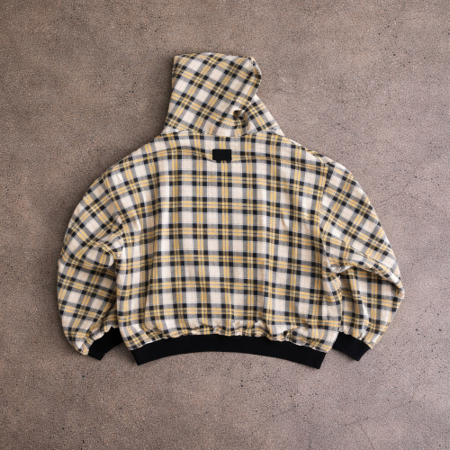 Custom reversible jacket with Hooded Plaid Lining