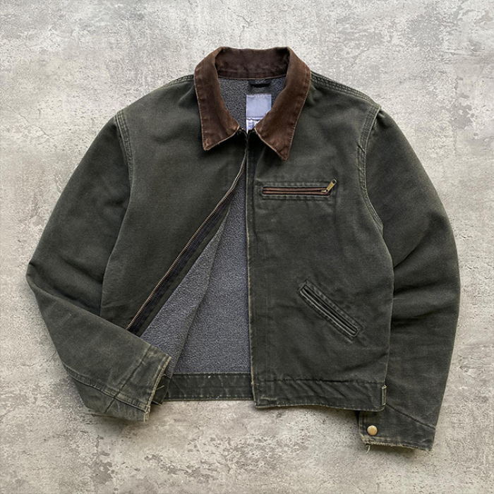 Custom Canvas Jacket With Corduroy Collar