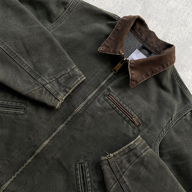 Green retro jacket model display