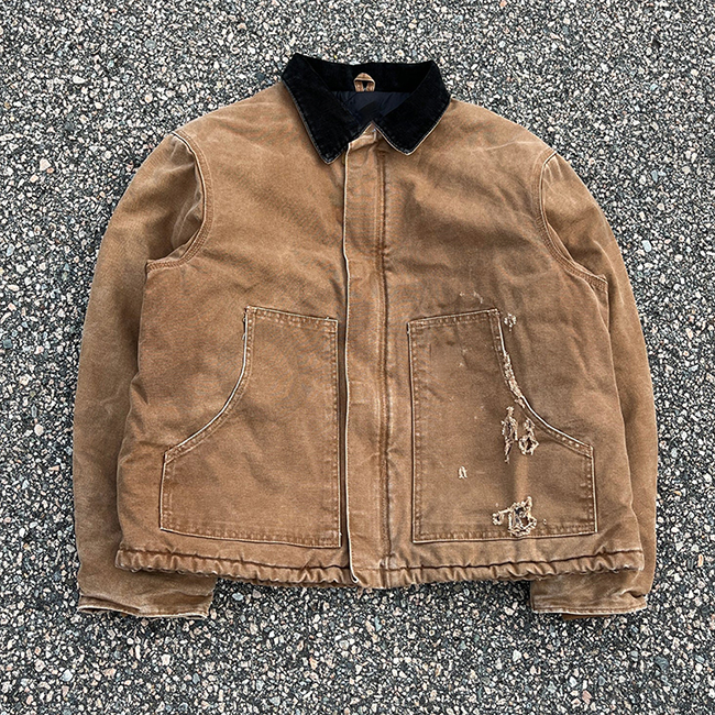 Green retro jacket model display