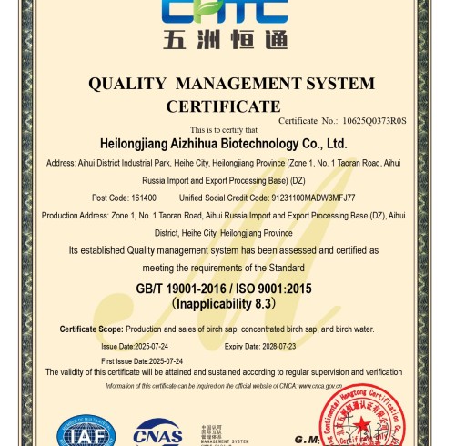 ISO9001 Quality Management System Certification
