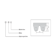 560-5M Durable Coated Timing Belts for Textile Machine Pitch 5mm