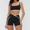 Nude Yoga Set, Tight-fitting Color-blocked Casual Sportswear, Outdoor Running Fitness Yoga Clothing