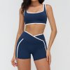 Nude Yoga Set, Tight-fitting Color-blocked Casual Sportswear, Outdoor Running Fitness Yoga Clothing