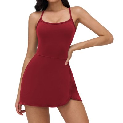 Hollow-out backless dress, anti-exposure leggings, cloud-like skirt, casual outdoor sports tennis skirt