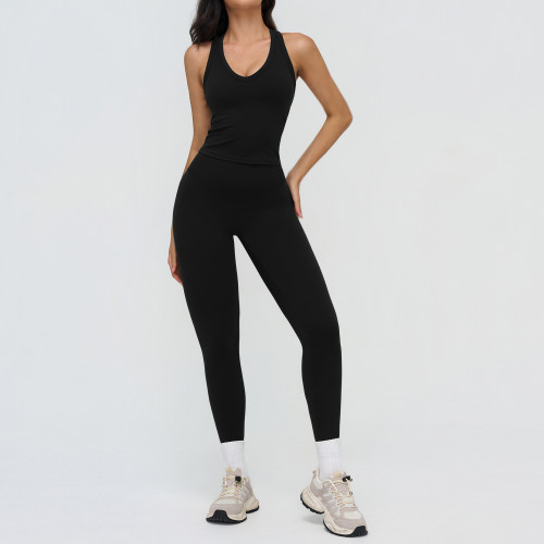 Gasoline Tracksuit, Racerback Fitted Outfit, Outdoor Running/Workout Fitness Wear