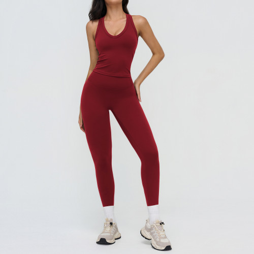 Gasoline Tracksuit, Racerback Fitted Outfit, Outdoor Running/Workout Fitness Wear