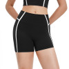 High-Waist Contrast Seam Biker Shorts