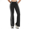 High-Waist Contrast Seam Flare Leggings
