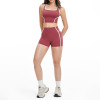 Contrast Trim Square-Neck Top & High-Waist Shorts Set (2-Piece)