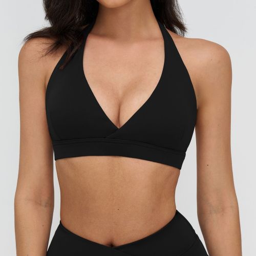 Deep V Halter Sports Bra (Wrap-Front)