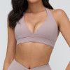 Deep V Halter Sports Bra (Wrap-Front)