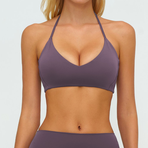 Adjustable Halter Deep V Sports Bra