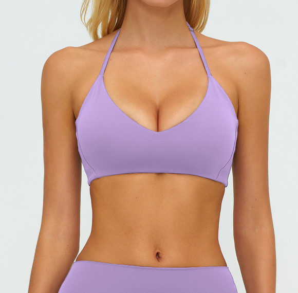 Adjustable Halter Deep V Sports Bra
