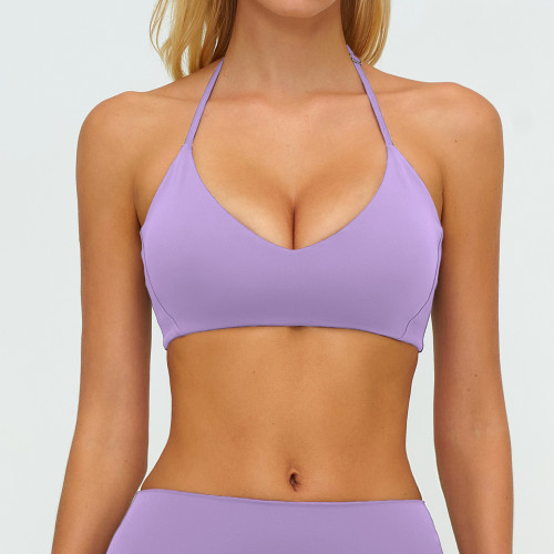 Adjustable Halter Deep V Sports Bra