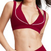 Contrast Trim Deep V Halter Sports Bra