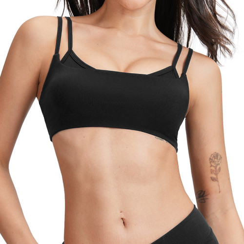 Double-Strap Square-Neck Sports Bra