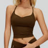 Minimal V-Neck Strappy Active Tank | Built-In Support Fit
