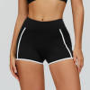 High-Waist Contrast Trim Workout Shorts (With Pockets)