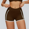 High-Waist Contrast Trim Workout Shorts (With Pockets)