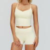 Strappy V-Neck Active Tank & High-Waist Contrast Shorts Set