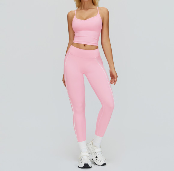 Strappy V-Neck Active Tank & High-Waist Sculpt Leggings Set