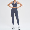 Halter V-Neck Cutout Tank & High-Waist Legging Set (2-Piece)