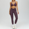 Halter Twist Bikini Top & Ruched High-Waist Leggings Set