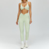 Halter Twist Bikini Top & Ruched High-Waist Leggings Set
