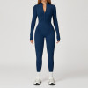 Long Sleeve Half-Zip Sculpting Yoga Jumpsuit