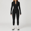 Long Sleeve Half-Zip Sculpting Yoga Jumpsuit