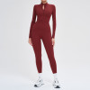 Long Sleeve Half-Zip Sculpting Yoga Jumpsuit