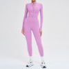 Long Sleeve Half-Zip Sculpting Yoga Jumpsuit