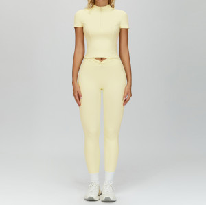 Zip-Neck Sculpt Tee & V-Waist Legging Set