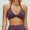 Twist-Front Halter Sport Bra