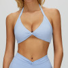 Twist-Front Halter Sport Bra