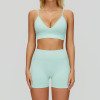 Seamless V-Neck Bra + High-Waist Biker Shorts Set