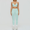 Seamless V-Neck Bra + High-Waist Leggings Set