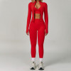 3-Piece Zip Jacket, Bralette & High-Waist Leggings Set