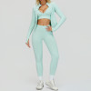 3-Piece Zip Jacket, Bralette & High-Waist Leggings Set