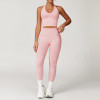 Halter V-Neck Longline Yoga Tank & High-Waist Leggings Set