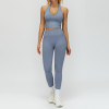 Halter V-Neck Longline Yoga Tank & High-Waist Leggings Set