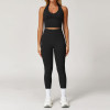 Halter V-Neck Longline Yoga Tank & High-Waist Leggings Set