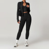 Zip-Up Training Jacket, Crop Tank & High-Waist Leggings 3-Piece Set