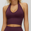 Seamless Halter V-Neck Yoga Crop Top