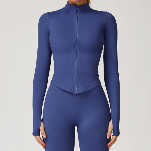 Seamless Zip-Up Sculpt Jacket (Thumbhole Long Sleeve)