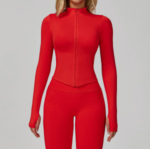 Seamless Zip-Up Sculpt Jacket (Thumbhole Long Sleeve)