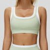 Contrast Trim Square-Neck Sports Bra